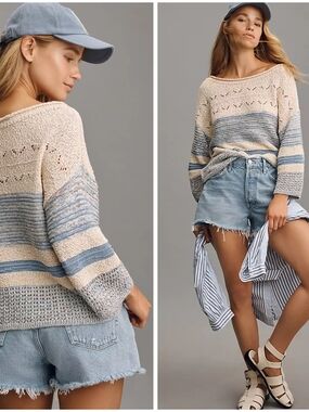 Anthropologie, AGOLDE Parker Denim Fray Shorts In Light Blue, NWT